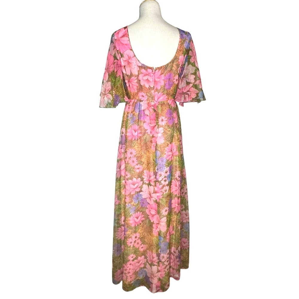 Vintage 60/70’s Hand Sewn Floral Maxi Dress app small - Picture 3 of 13